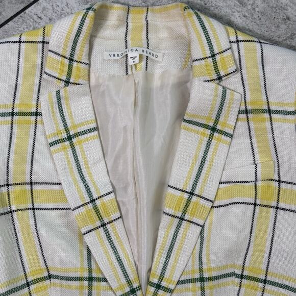 Veronica Beard Schoolboy Shrunken Dickey Plaid Blazer Lined Jacket Sz 8 EUC - Picture 4 of 9